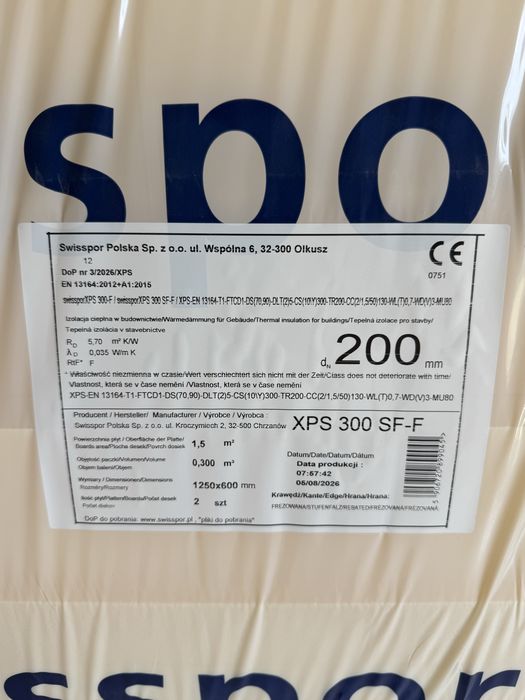 XPS 300 SF-F gr. 20 cm, podloga, fundament