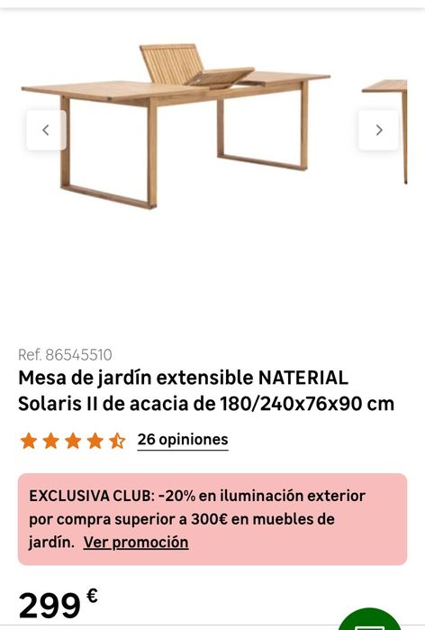 Mesa de jardim solaris honey wood extensible  leroy merlan