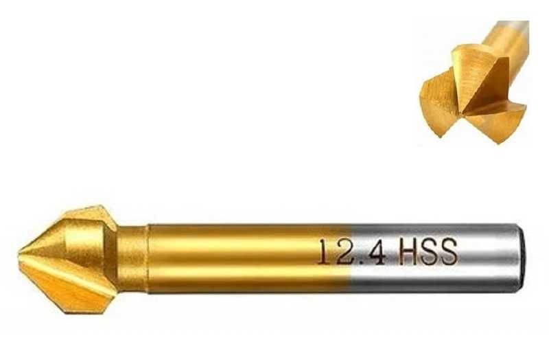 Pogłębiacz stożkowy - Fazownik - frez 90' HSS TiN 12,4mm