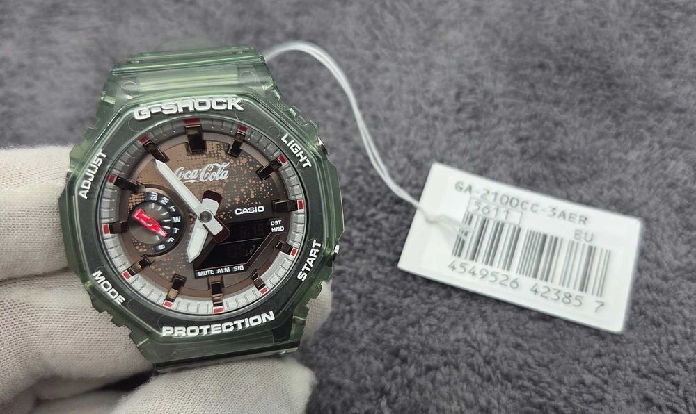G-Shock GA-2100CC-3AER CasiOak x Coca-Cola – Nowy, Gwarancja, Komplet