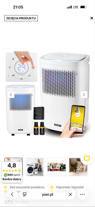 Yoer osuszacz/ oczyszczacz Dryo DE02W