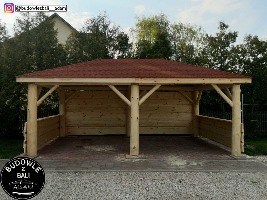 Wiata Garażowa z Bala, Zadaszenie na Samochód, Altanka z Bali, Altana