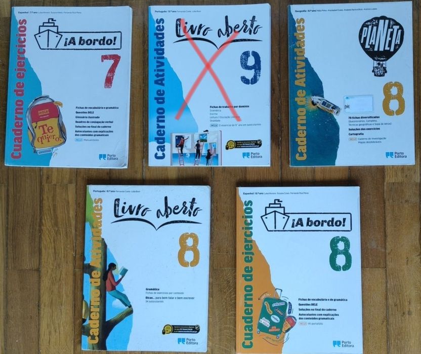 Cadernos de atividades - Livro Aberto, ¡A bordo!, Planeta - Porto Editora (7°, 8°, 9°)