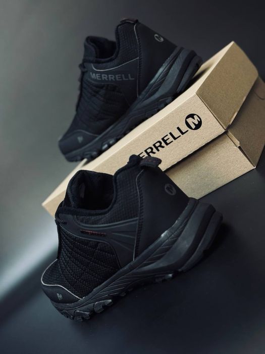 Зимние кроссовки на иеху Merrell / кожаные кросы merrell на холода