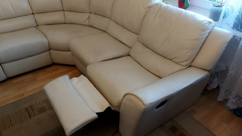 Narożnik skora naturalna, gruba,, skórzany, 2x relax, duzy.