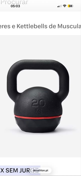 Kettlebell 20kg ferro com base de borracha