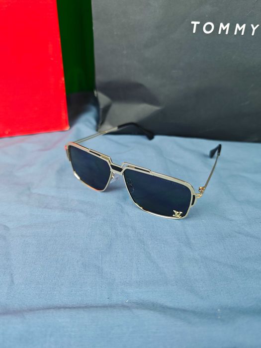 Okulary przeciwsłoneczne unisex Louis Vuitton damskie męskie złote oprawki premium