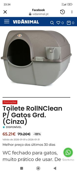 Caixa de areia grande para gatos