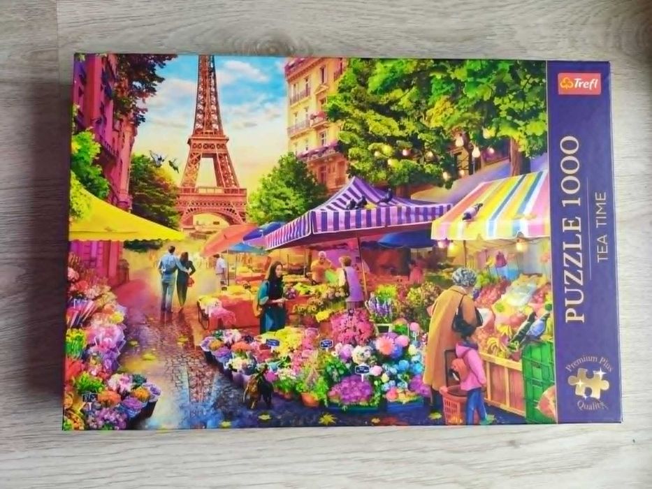 Puzzle Trefl Premium Plus Quality Tea Time, Targ Kwiatowy, Paryż, 1000 elementów – super cena