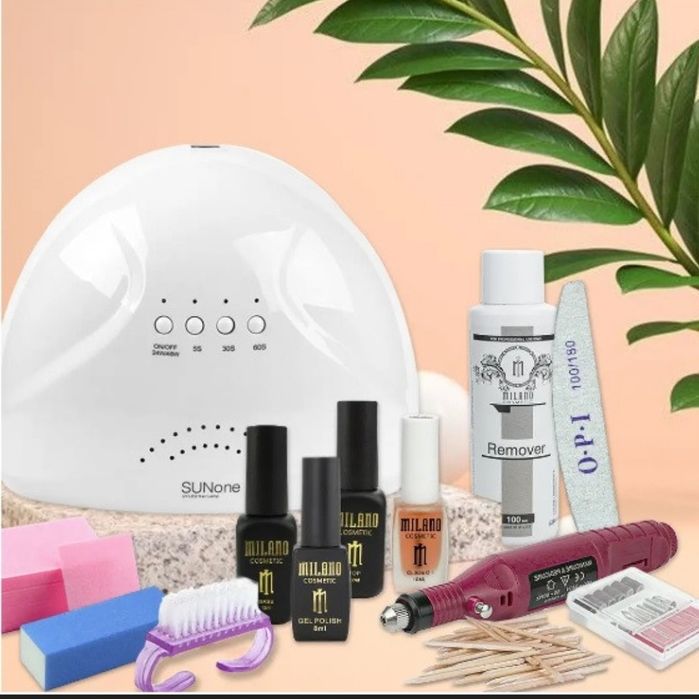 Стартовий набір для манікюру з лампою для манікюру Sun One 48Вт Фрезою