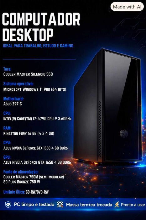 PC Gaming & Workstation – Intel i7 • NVMe 1TB • GTX 1650