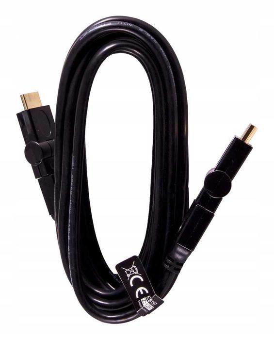 Kabel HDMI 3m Kątowy Obrotowy 180