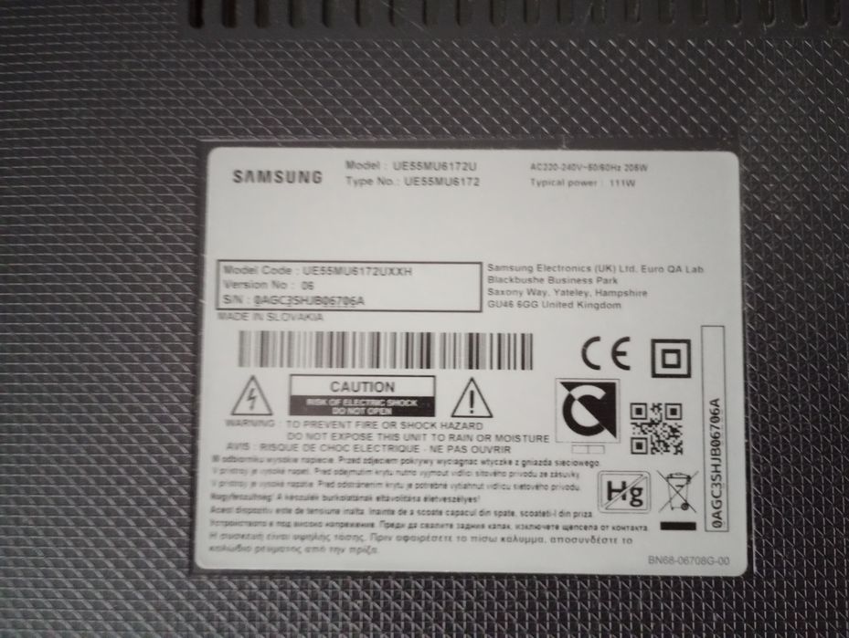 Telewizor Samsung 55 Cali 4K, UE55MU6172U.