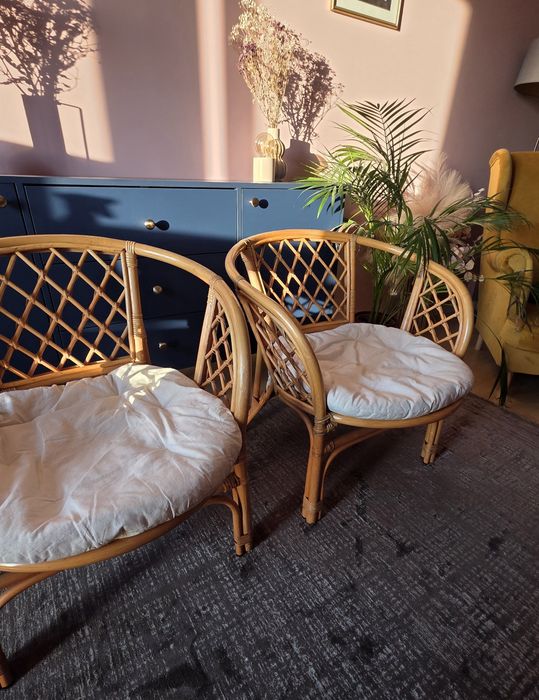 para foteli rattanowych / vintage / boho / retro