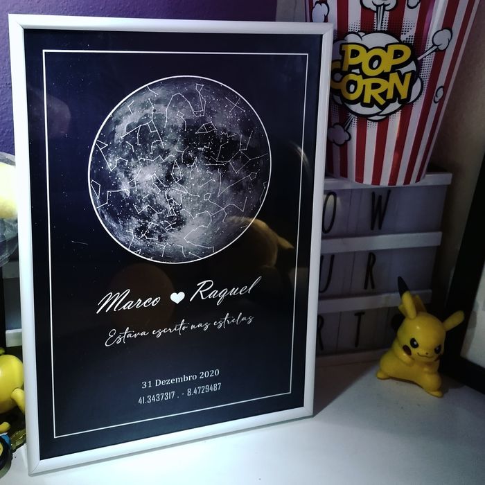 Placa Spotify + led + mapa das estrelas (presente natal)