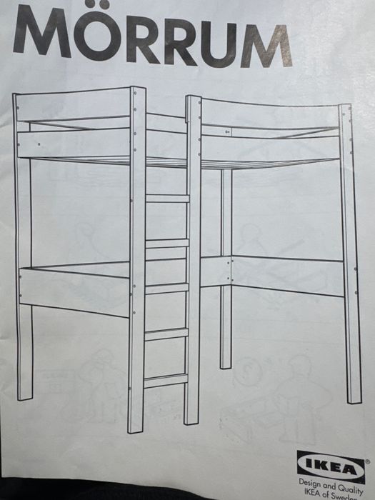 Cama alta com colchão