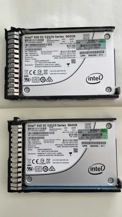 HD’s de Alta Performance para DL / MSA HP ST400FM0403 & SSDSC2BB960G7P