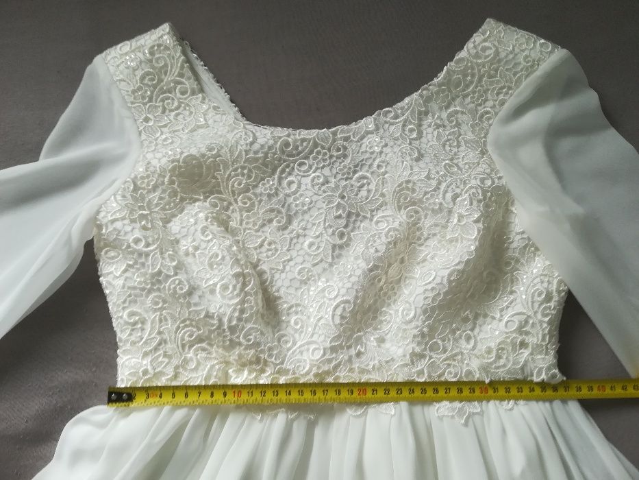 Sukienka ślubna ciążowa krótka