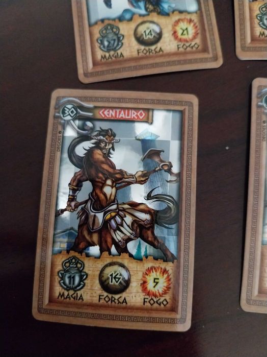 Lote 4 cartas Mythomania, Elma Chips, Centauro, Amazone e Isis