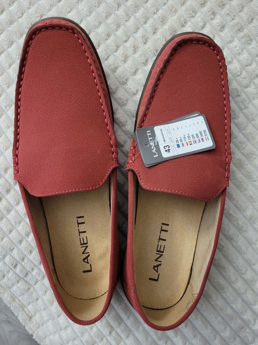 Mokasyny męskie Lanetti, nowe