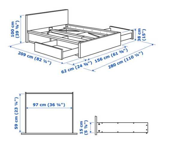 CAMA CASAL + ESTRADO cor branca, marca MALM IKEA