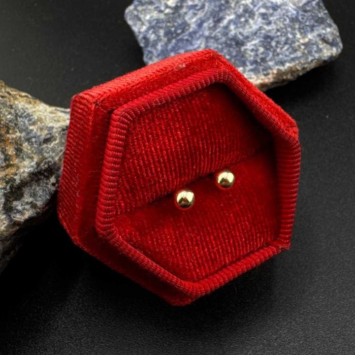 Złote Kolczyki Kuleczki Wkrętki Próba 585 Waga 1.01g (J)