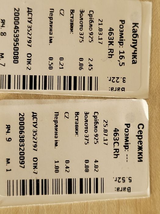 Сережки і каблучка 16,5 срібло, золото, перлина