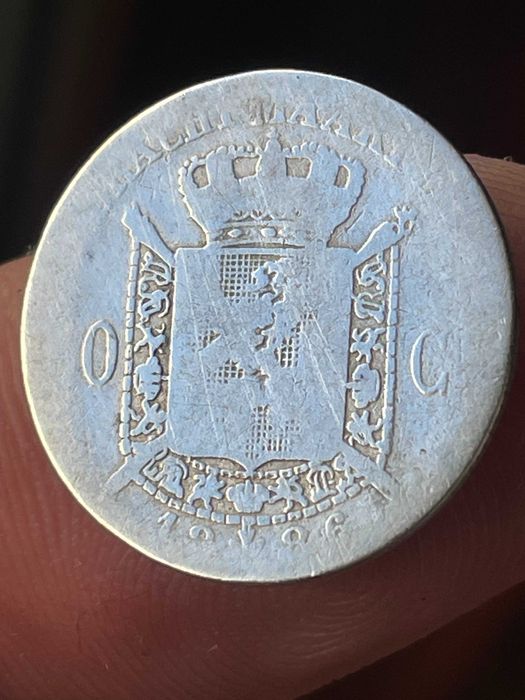 moeda em prata  50 cent 1886 rei Leopold