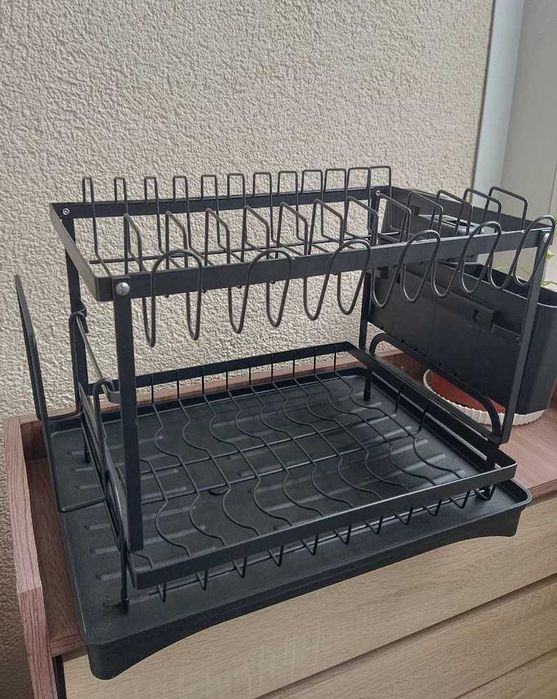 Сушилка з піддоном для посуду 42х29 см сушка для посуды стойка сушарка