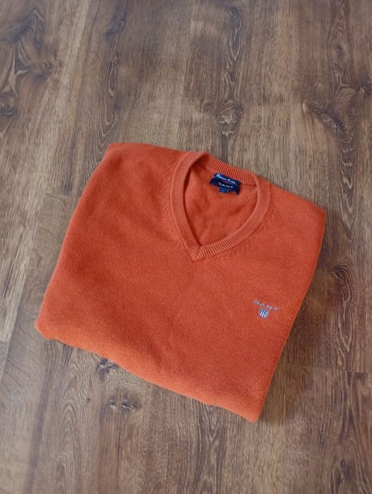 Sweter męski GANT v-neck bawełniany Old Money L