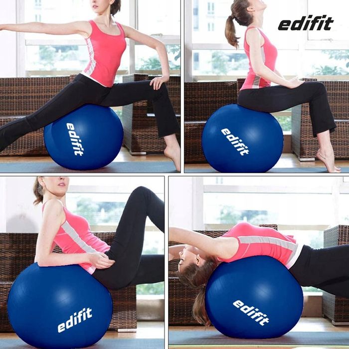 EDIFIT Piłka gimnastyczna do ćwiczeń fitness joga +pompka 75 cm
