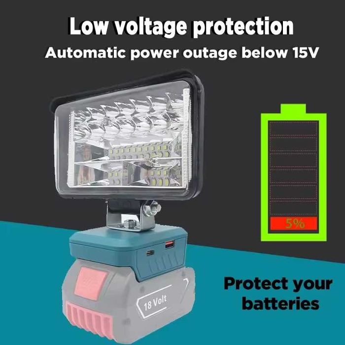 Lampa LED 11800 lm na akumulator Bosch 18V BAT618 USB USB-C 35W