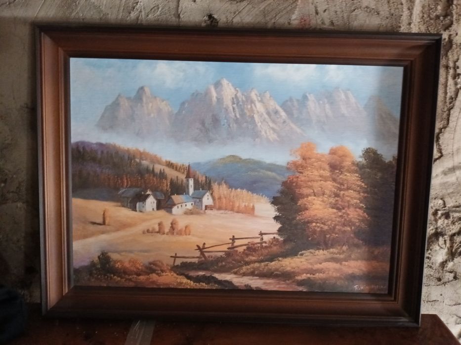 Obraz duży drewniana rama Pejzaż R.Kinghofer