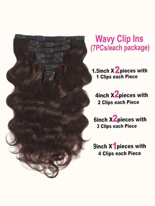 Extensões de cabelo humano encaracolado com clipe de 7 peças