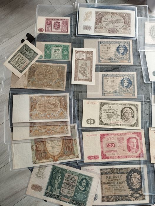 Zestaw starych banknotów polskich 1926-1948r