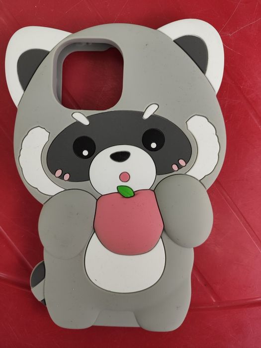 Силіконовий чохол на телефон дитячий— модель YAKVOOK Raccoon Gray.