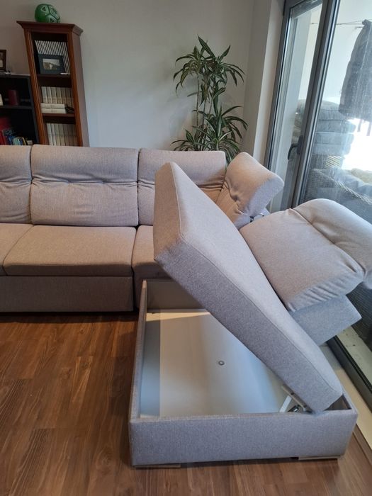 Sofá em L com chaise long em ótimo estado