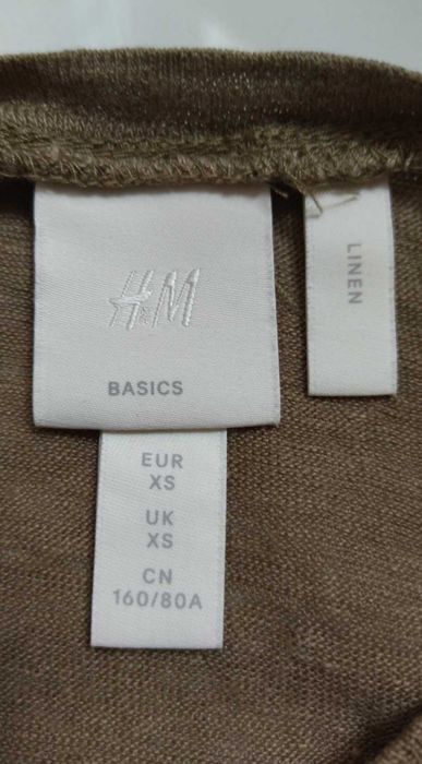 Bluzka 100% len, krótki rękaw H&M
