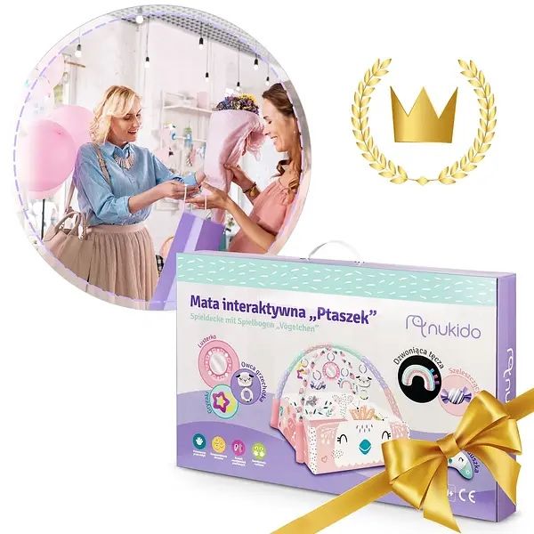 Розвивальний інтерактивник килимок для немовлят 100х110 см пташенята