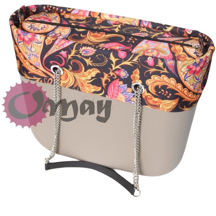 CZARNY organizer OBAG MINI +OPASKA orient 2 kieszenie wkład OMAY