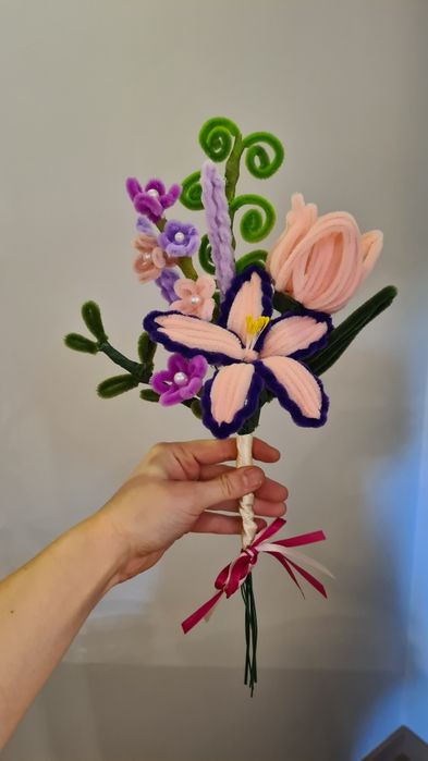 Wiecznych bukiet kwiatów lilii tulipan hand made