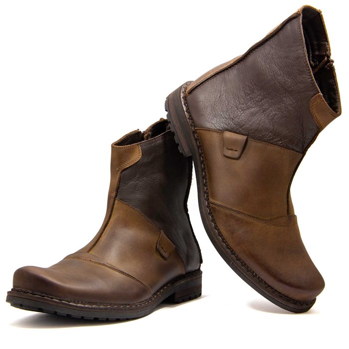 Sztyblety MILITARNE kowbojki CHOPPER motocyklowe 553 brąz