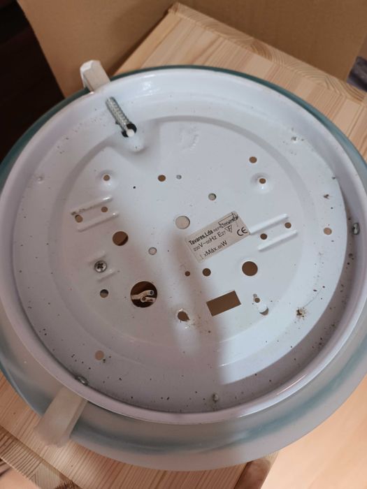 Candeeiro parede/ teto _campânula vidro tom azul