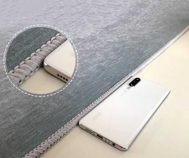 Dywan miękki krótki włos pluszowy niebieski szary nowoczesny 220/160cm