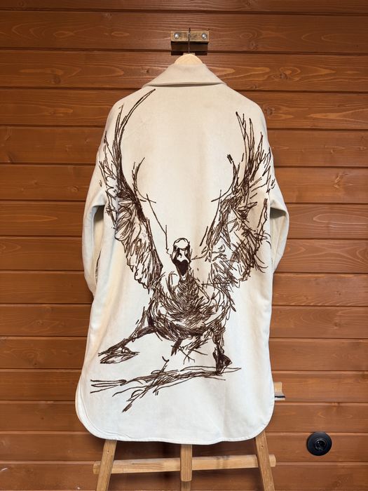 Легке пальто з малюнком скаженого гуся