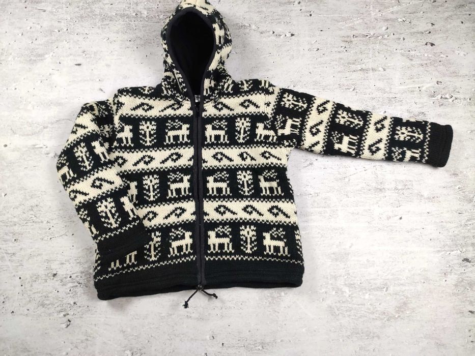 Vintage kurtka wełniana Nepal alpaka zimowa damska r. M