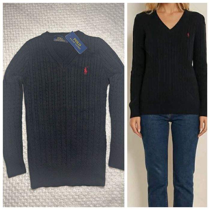 Granatowy damski sweter Ralph Lauren L