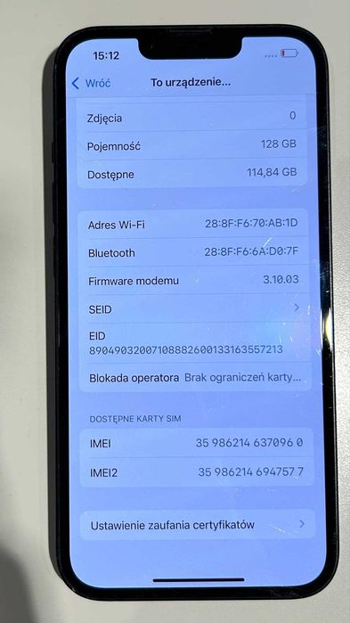 iPhone 14, Midnight, 128GB **GRATIS** dwie obudowy
