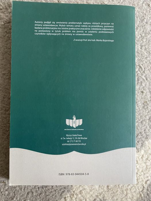 Wpływ zmian społecznych, gospodarczych pod red. U. Kaliny - Prasznic