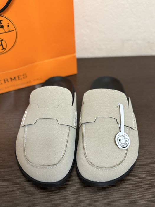 Мюлі, сабо замша  жіночі бежеві HERMES 37р